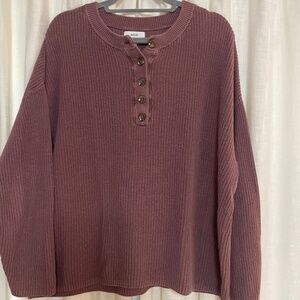 Aerie mauve Henley sweater